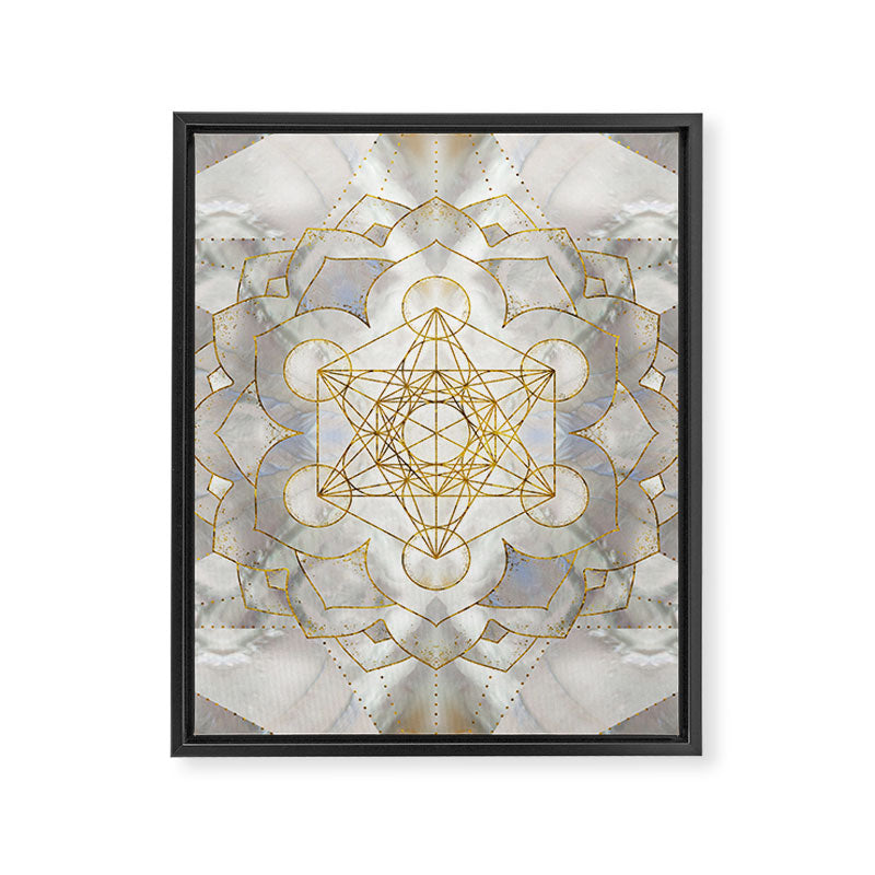 Metatron's Cube in lotus Sacred Geometry  Framed Canvas Print Gallery Image 8