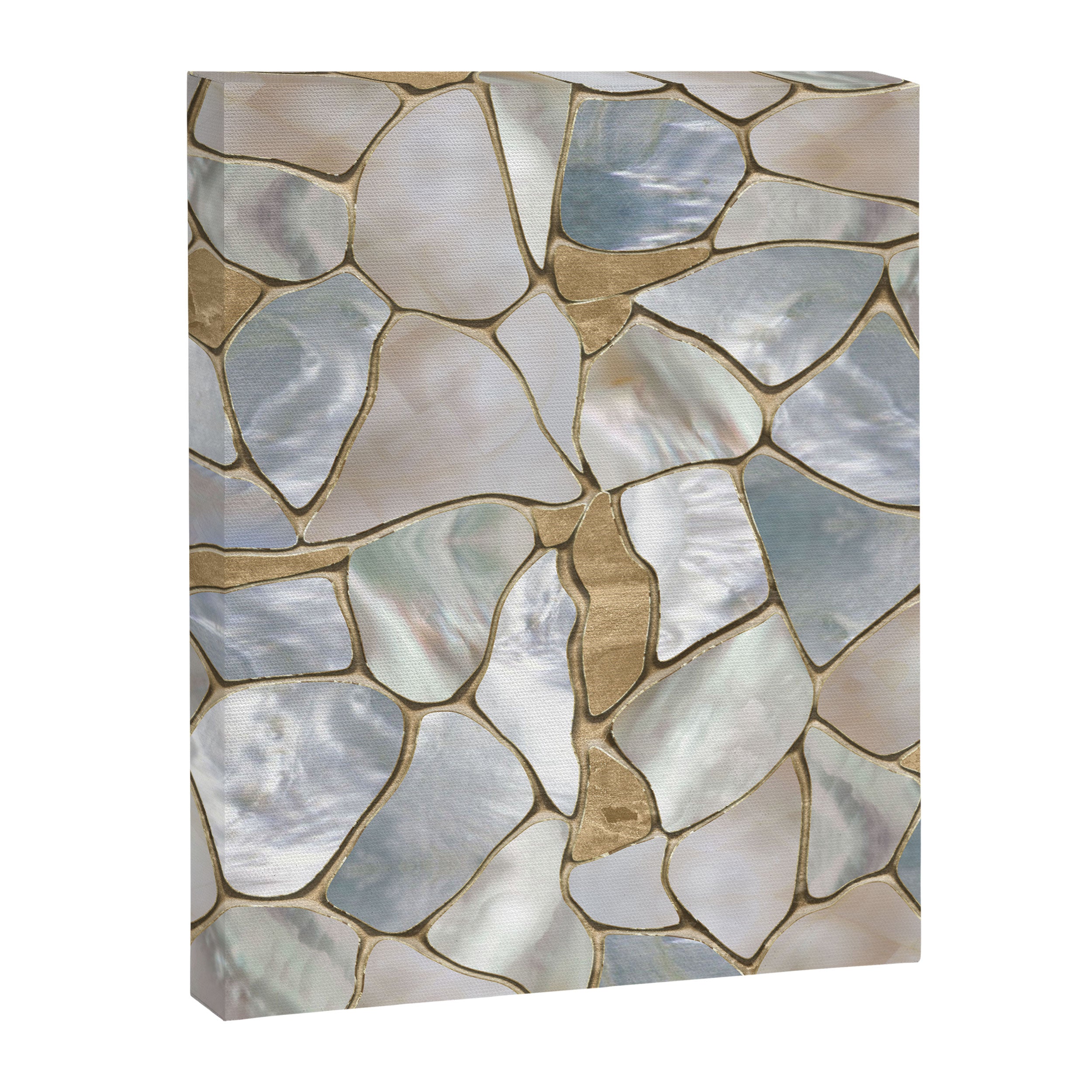 Mother of pearl and Gold cells abstract Canvas Print Gallery Image 8