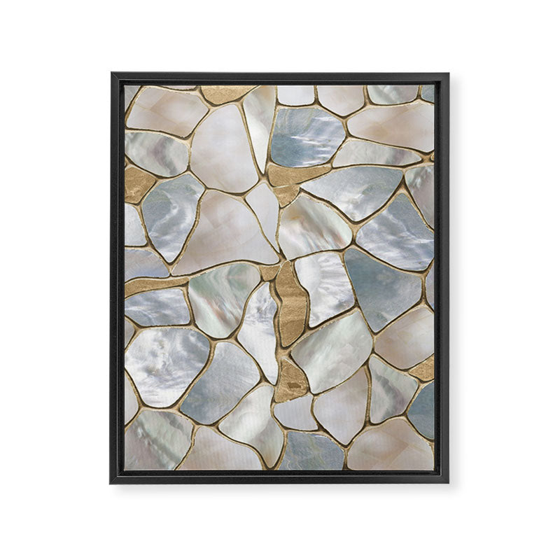 Mother of pearl and Gold cells abstract Framed Canvas Print Gallery Image 8
