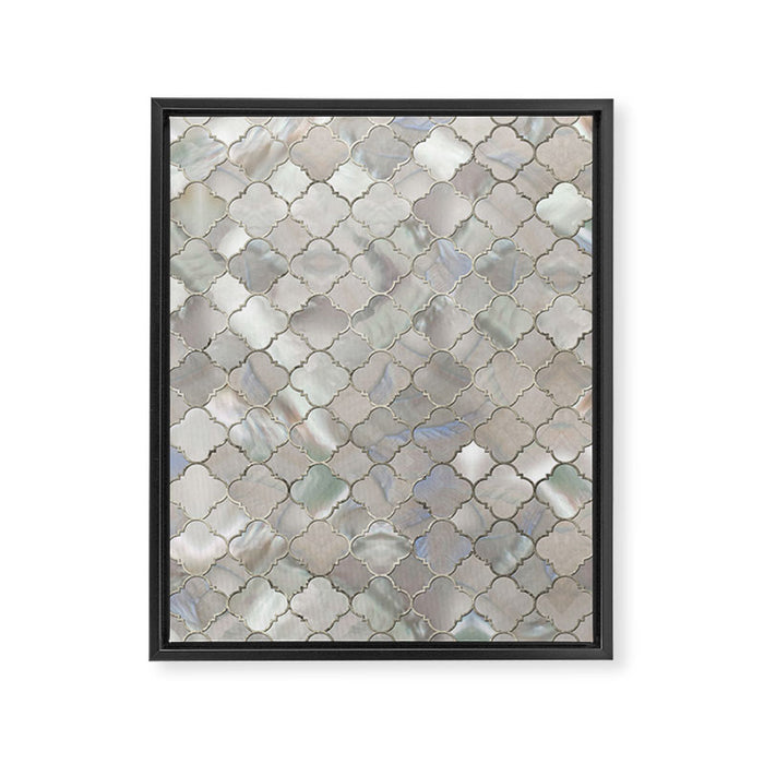 Quatrefoil Moroccan Pattern Mother of Pearl Framed Canvas Print Gallery Image 1