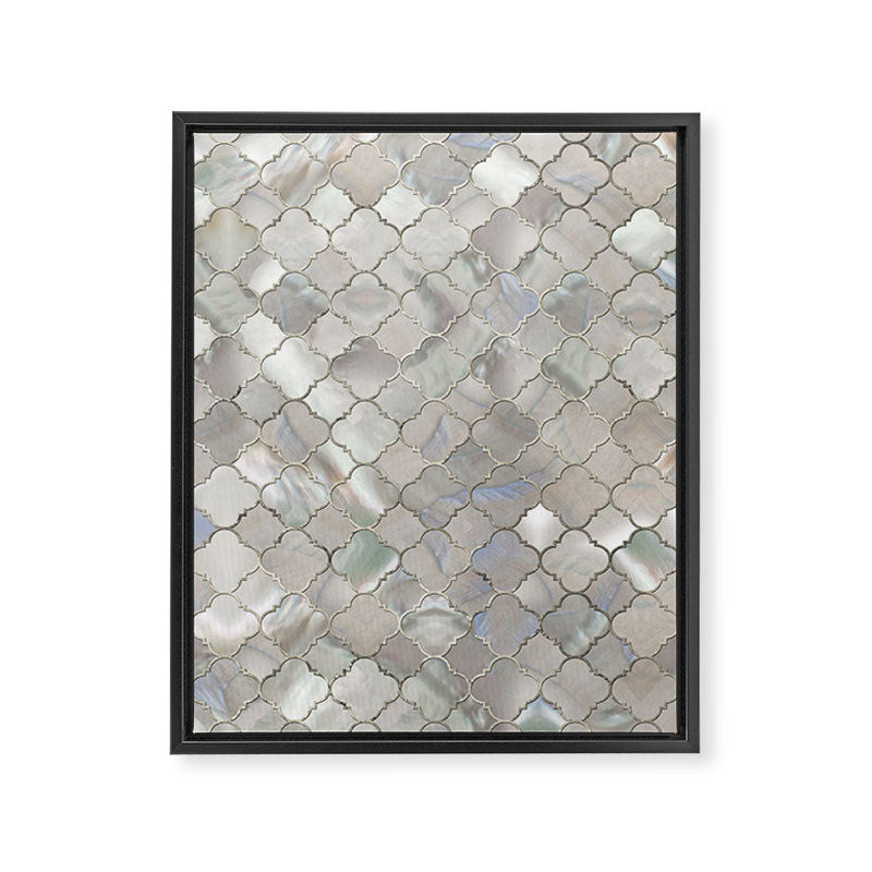 Quatrefoil Moroccan Pattern Mother of Pearl Framed Canvas Print Gallery Image 8
