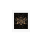 Regal moth in Sacred Geometry - Black and Gold Art Print Gallery Image 1