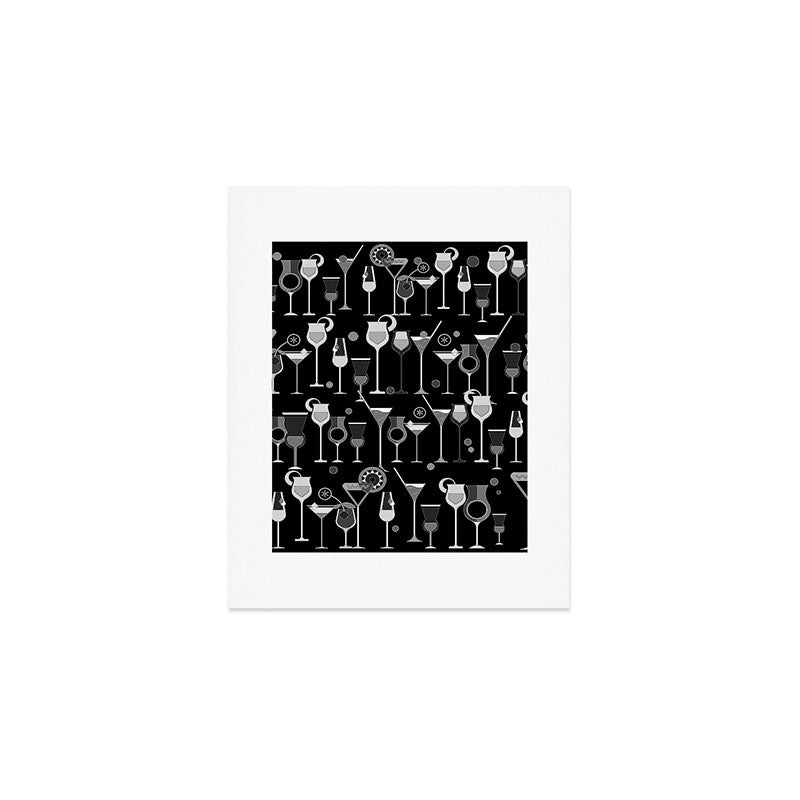 Retro Vintage Cocktail Pattern 3 Art Print Gallery Image 1