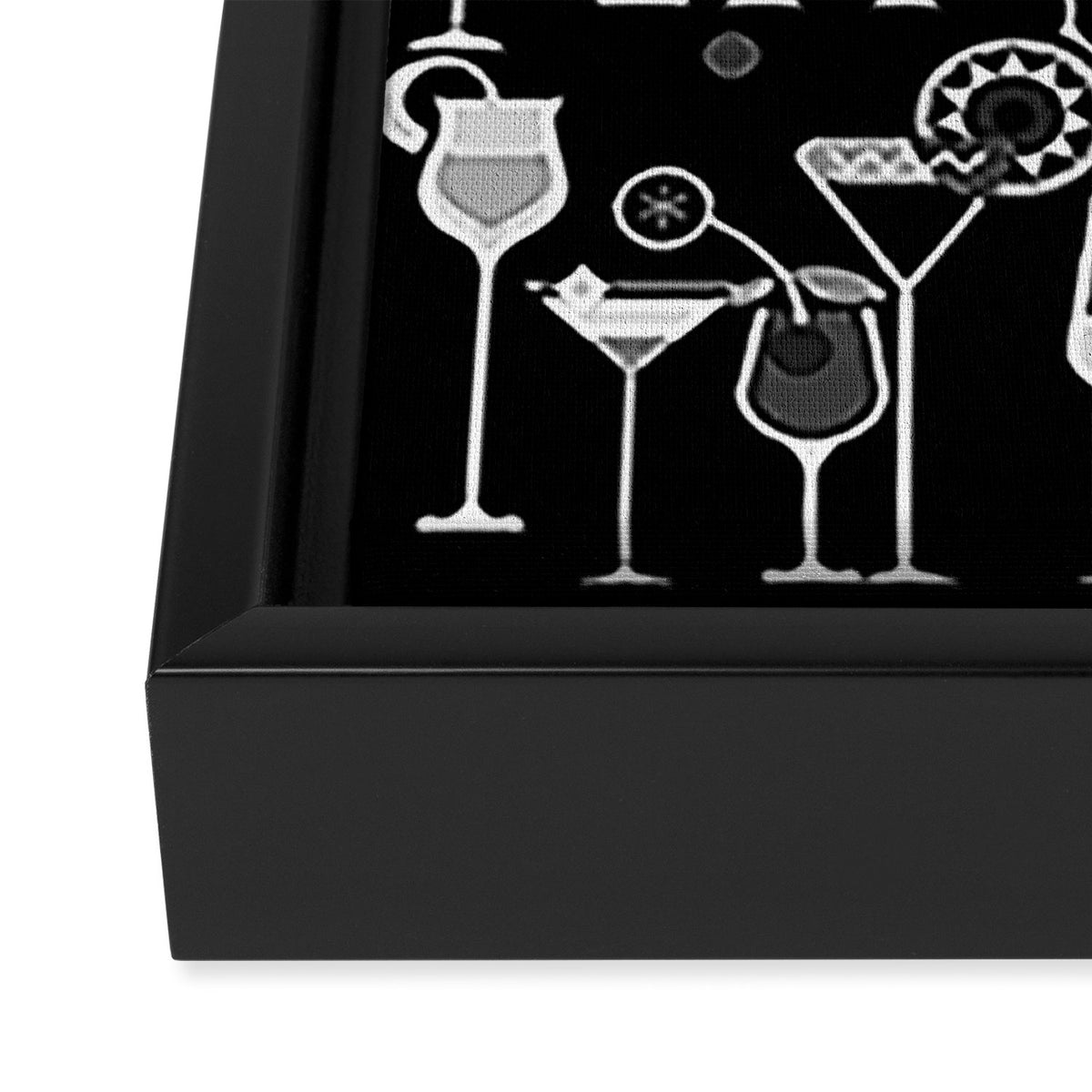 Retro Vintage Cocktail Pattern 3 Framed Canvas Print Gallery Image 3