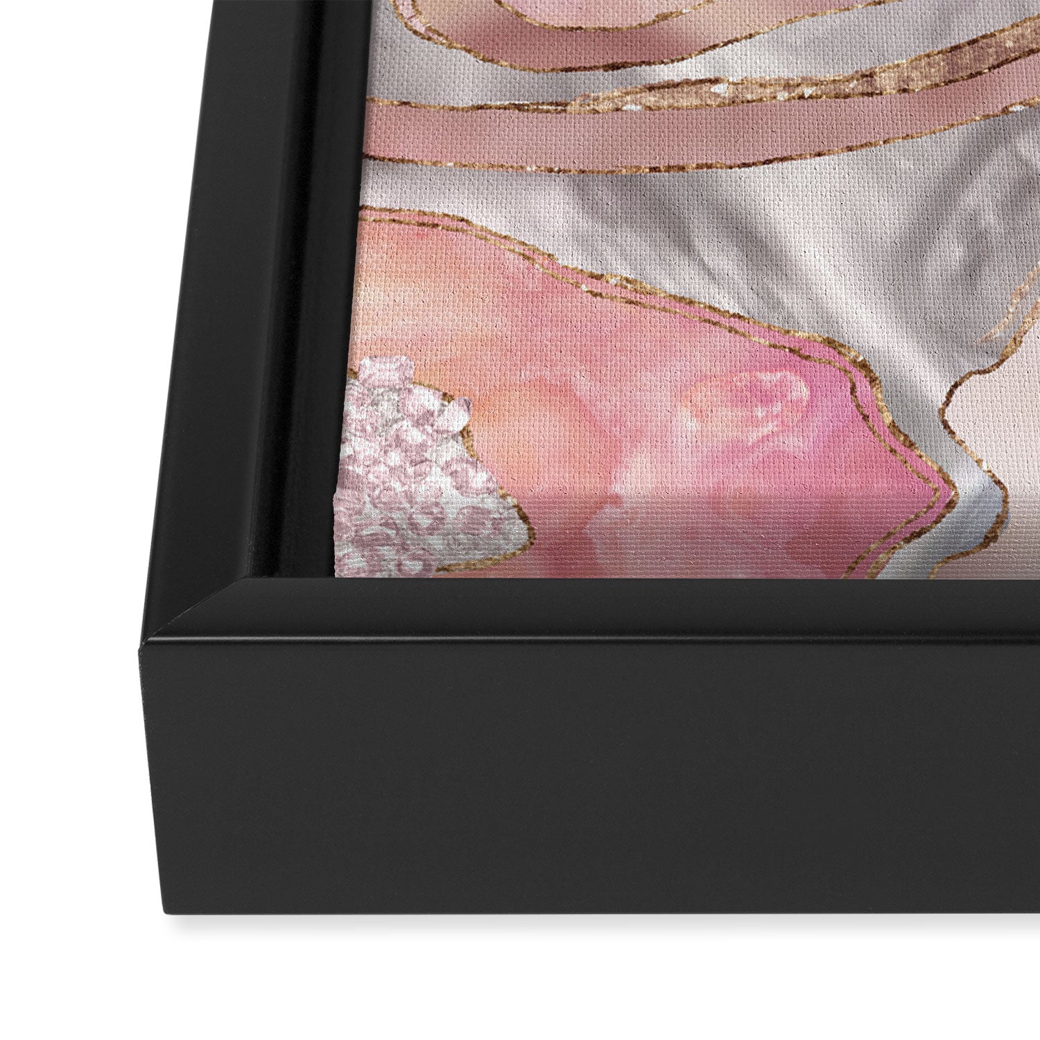 Rose Marble, Pearl and crystals geode Digital art Framed Canvas Print Gallery Image 3
