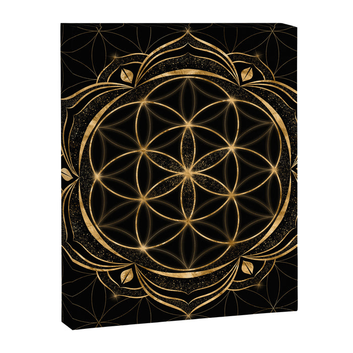 Seed of life in Lotus - Sacred Geometry Canvas Print Gallery Image 1