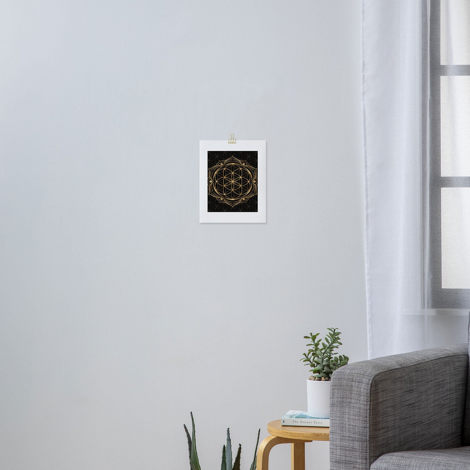 Seed of life in Lotus - Sacred Geometry Art Print Gallery Image 3