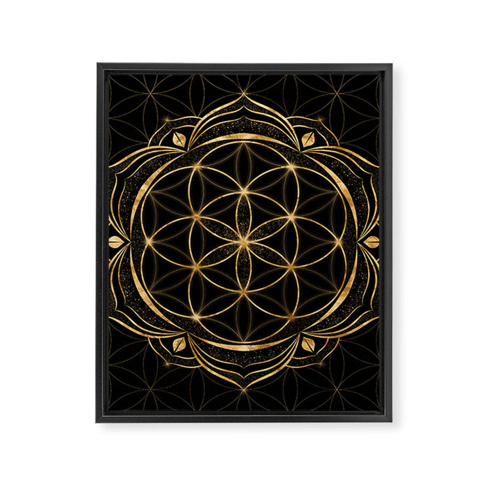 Seed of life in Lotus - Sacred Geometry Framed Canvas Print Gallery Image 1