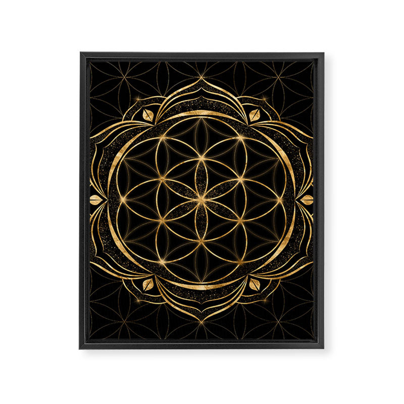 Seed of life in Lotus - Sacred Geometry Framed Canvas Print Gallery Image 8