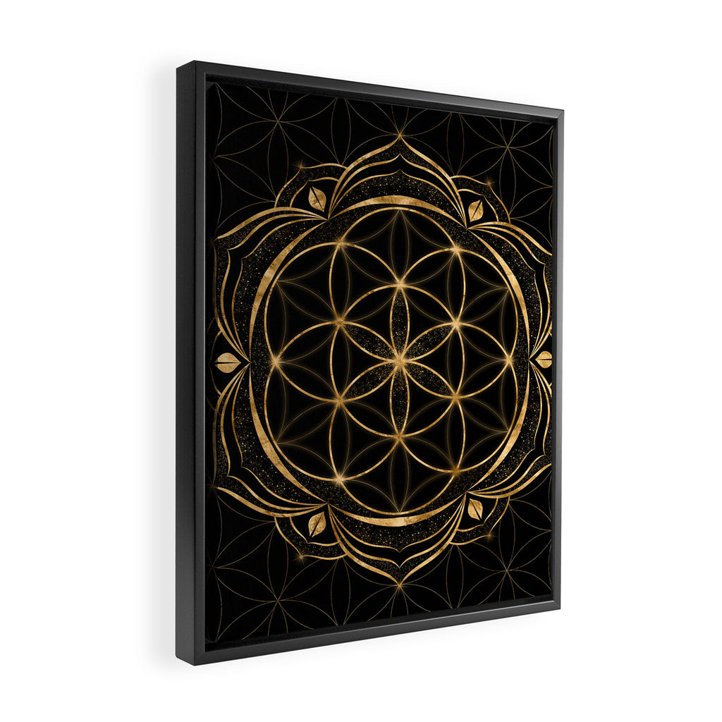 Seed of life in Lotus - Sacred Geometry Framed Canvas Print Gallery Image 2