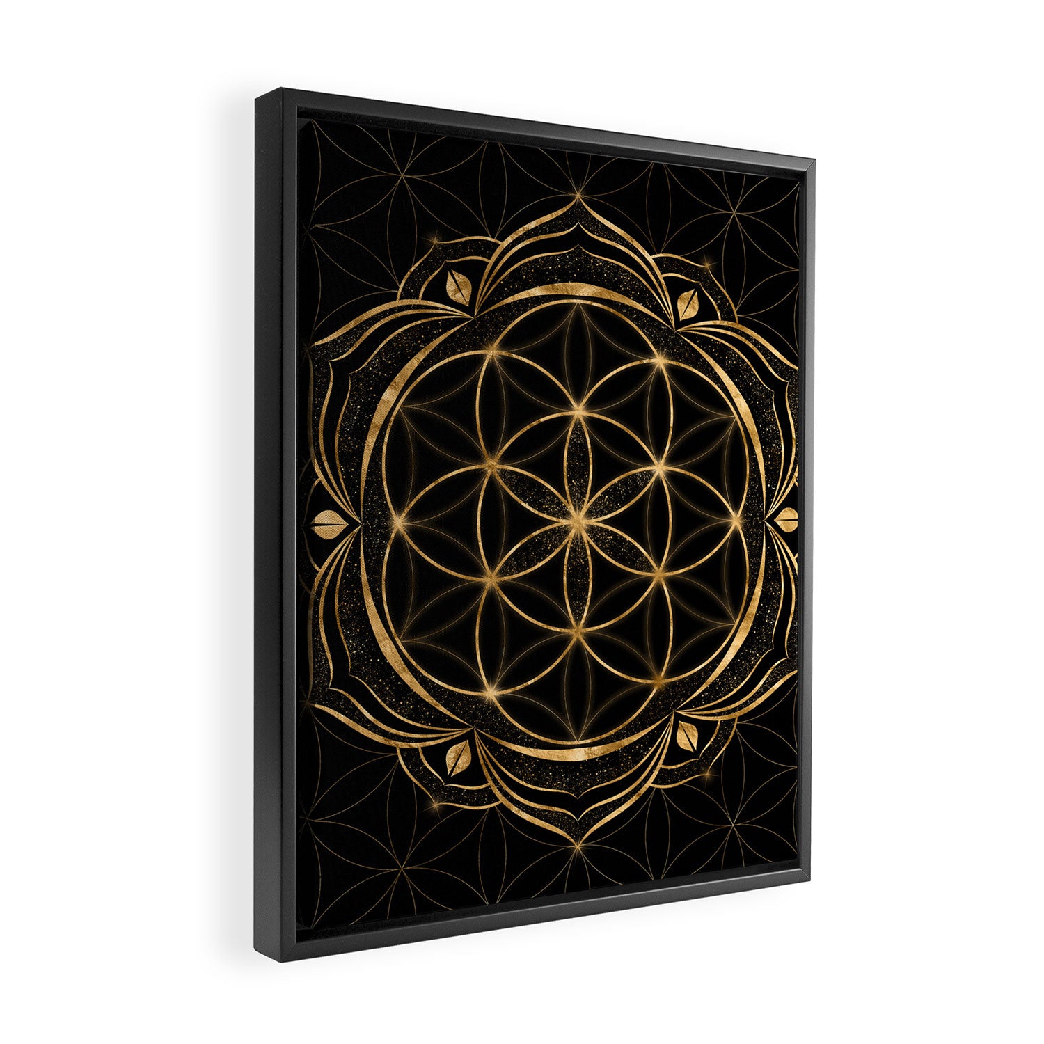 Seed of life in Lotus - Sacred Geometry Framed Canvas Print Gallery Image 2