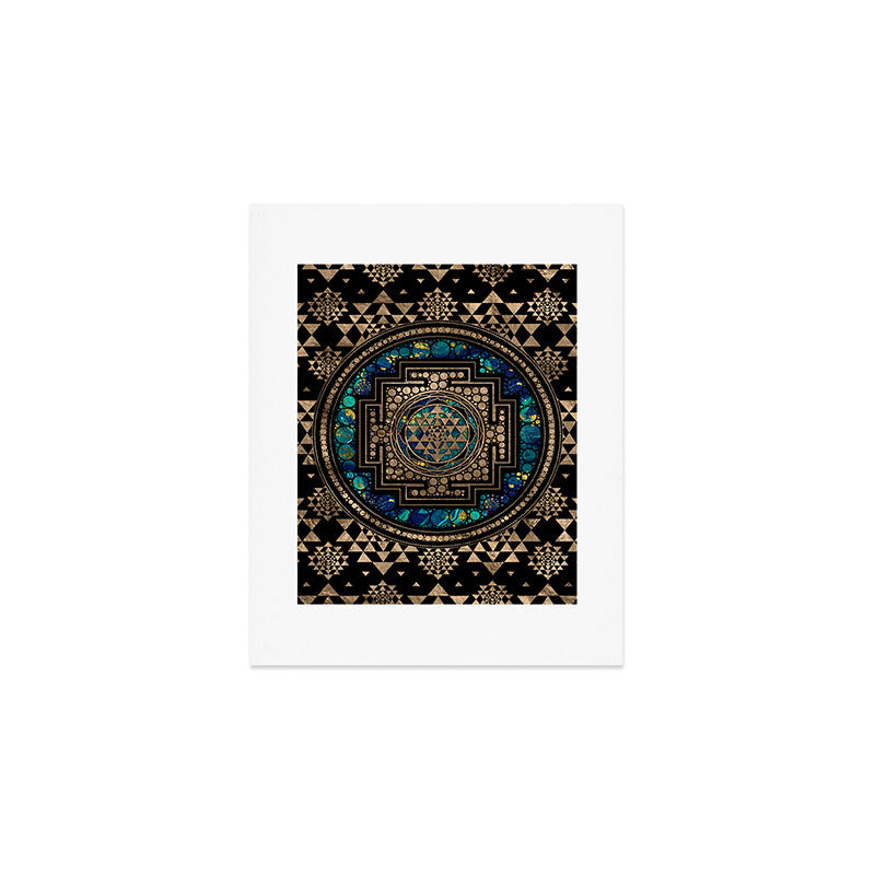 Sri Yantra  / Sri Chakra Marble and Gold Art Print Gallery Image 1