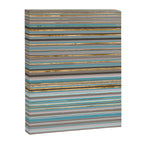Taupe, gold and teal stripes Canvas Print Gallery Image 8