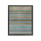Taupe, gold and teal stripes Framed Canvas Print Gallery Image 8