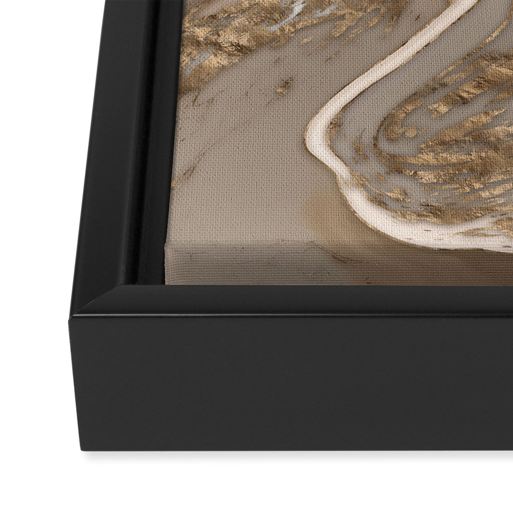 Taupe marble and gold abstract Framed Canvas Print Gallery Image 3