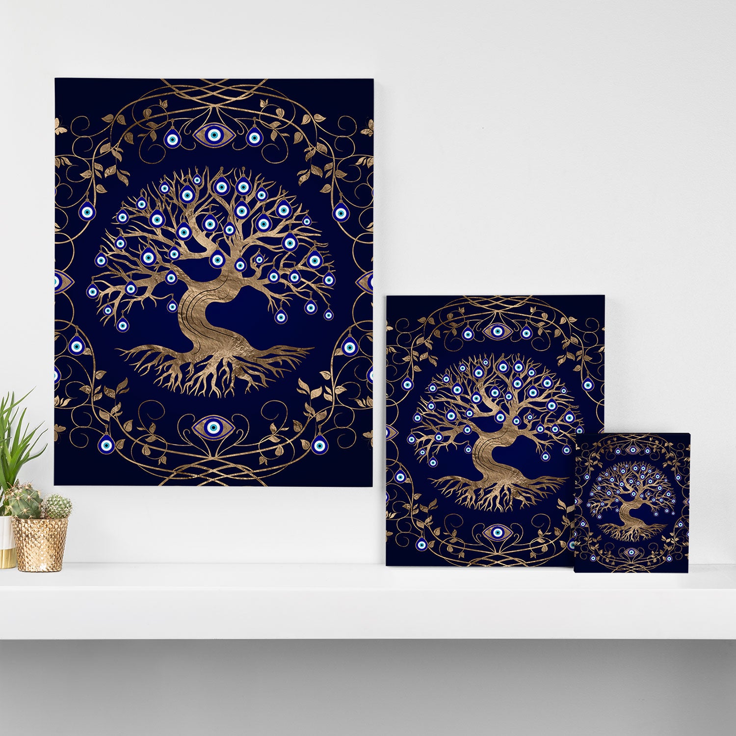 Tree of Life Evil Eye Ornament Canvas Print Gallery Image 3