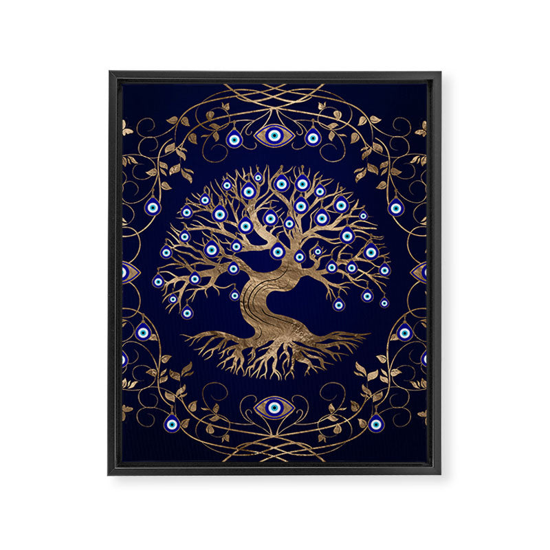 Tree of Life Evil Eye Ornament Framed Canvas Print Gallery Image 8
