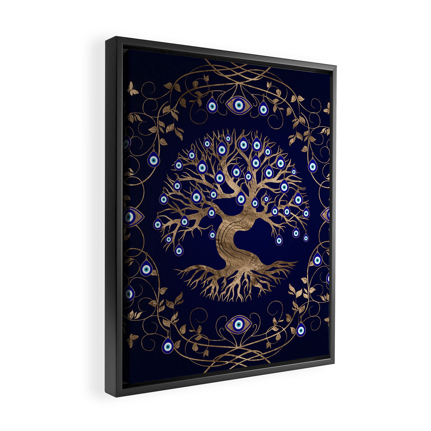 Tree of Life Evil Eye Ornament Framed Canvas Print Gallery Image 2