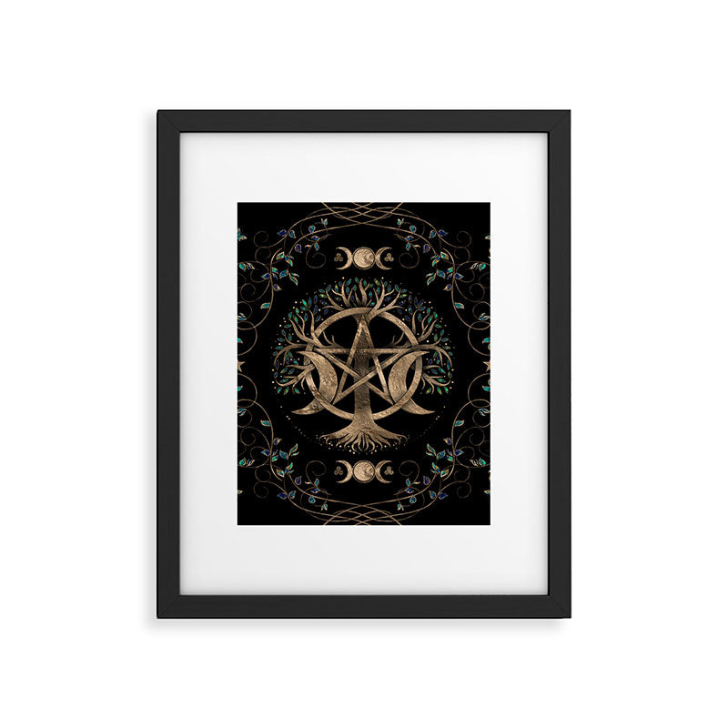 Tree of Life Pentagram Moon Ornament Framed Art Print Gallery Image 6