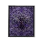 Tree of life -Yggdrasil Amethyst and silver Framed Canvas Print Gallery Image 8