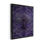 Tree of life -Yggdrasil Amethyst and silver Framed Canvas Print Gallery Image 2