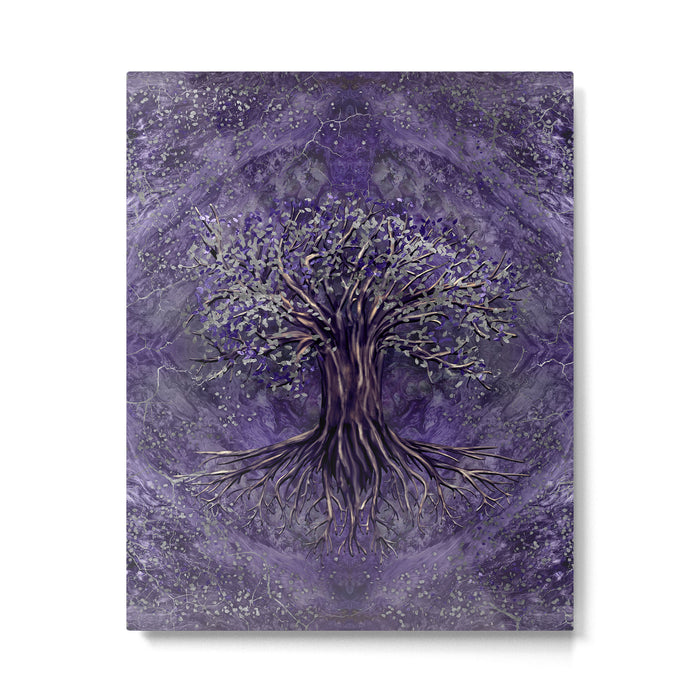 Tree of life -Yggdrasil Amethyst and silver Metal Print Gallery Image 1