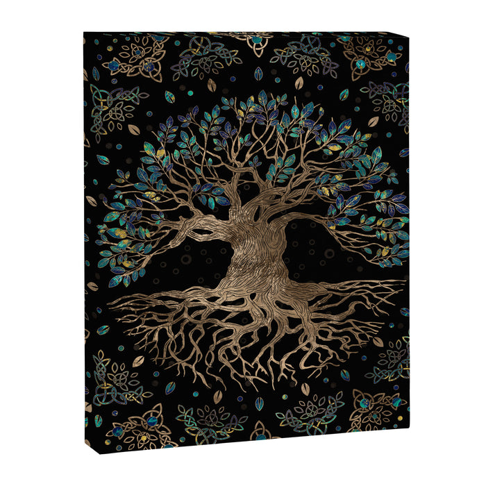 Tree of life -Yggdrasil Golden and Marble ornament Canvas Print Gallery Image 1