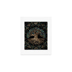 Tree of life -Yggdrasil Golden and Marble ornament Art Print Gallery Image 1