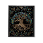 Tree of life -Yggdrasil Golden and Marble ornament Framed Canvas Print Gallery Image 8