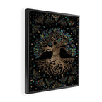 Tree of life -Yggdrasil Golden and Marble ornament Framed Canvas Print Gallery Image 2