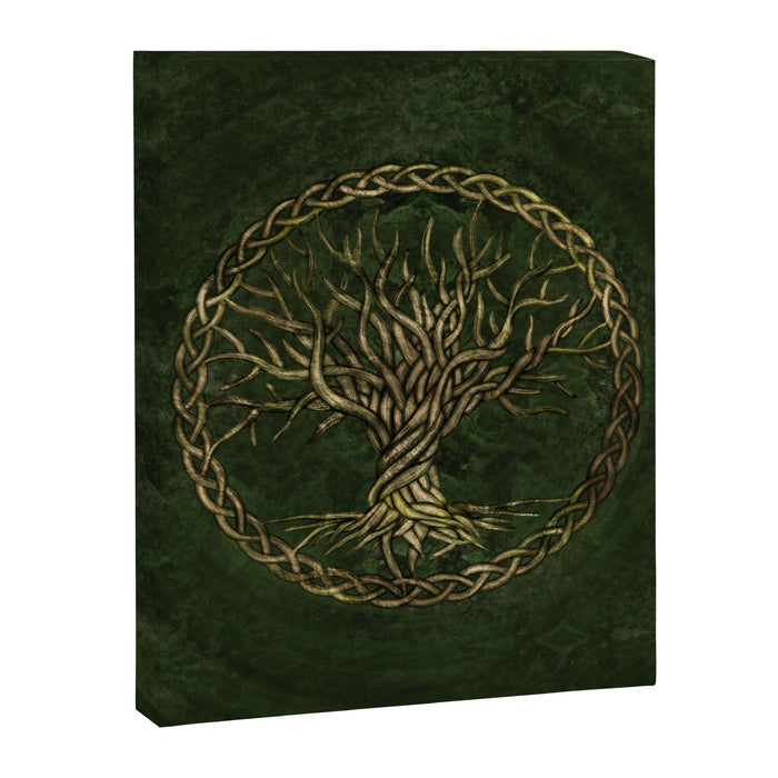 Tree of life -Yggdrasil -green and gold Canvas Print Gallery Image 1