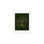 Tree of life -Yggdrasil -green and gold Art Print Gallery Image 1