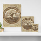 Tree of life -Yggdrasil Pastel Gold Canvas Print Gallery Image 3