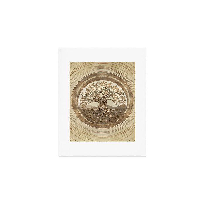Tree of life -Yggdrasil Pastel Gold Art Print Gallery Image 1