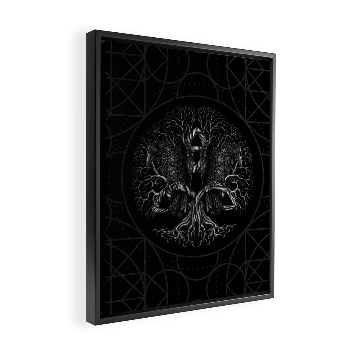 Tree of life -Yggdrasil with ravens Framed Canvas Print Gallery Image 2