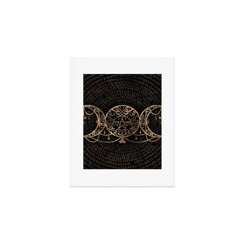 Triple Moon - Triple Goddess Gold and black Art Print Gallery Image 1