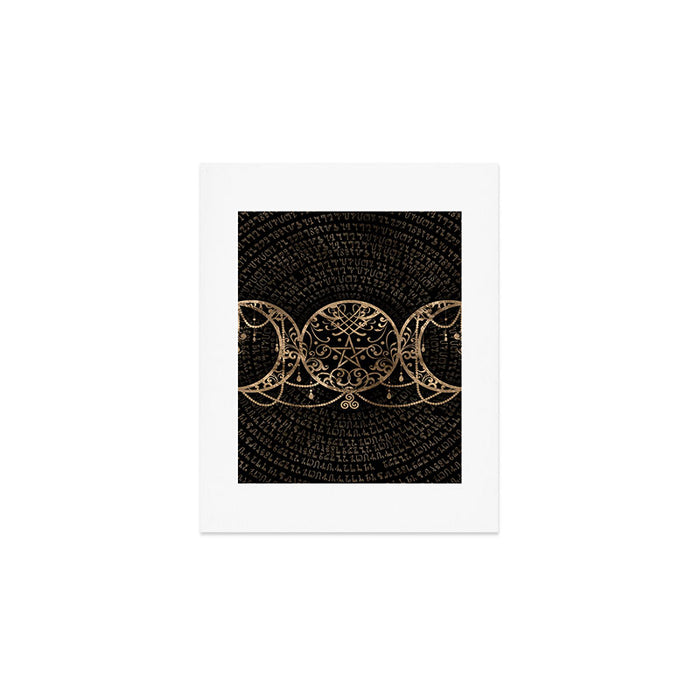 Triple Moon - Triple Goddess Gold and black Art Print Gallery Image 1