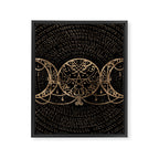 Triple Moon - Triple Goddess Gold and black Framed Canvas Print Gallery Image 8