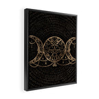 Triple Moon - Triple Goddess Gold and black Framed Canvas Print Gallery Image 2