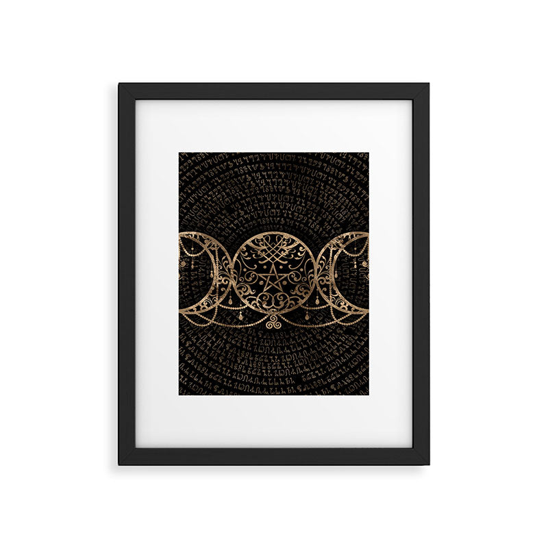 Triple Moon - Triple Goddess Gold and black Framed Art Print Gallery Image 4