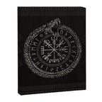 Vegvisir with Ouroboros and runes Canvas Print Gallery Image 8