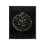 Vegvisir with Ouroboros and runes Framed Canvas Print Gallery Image 8