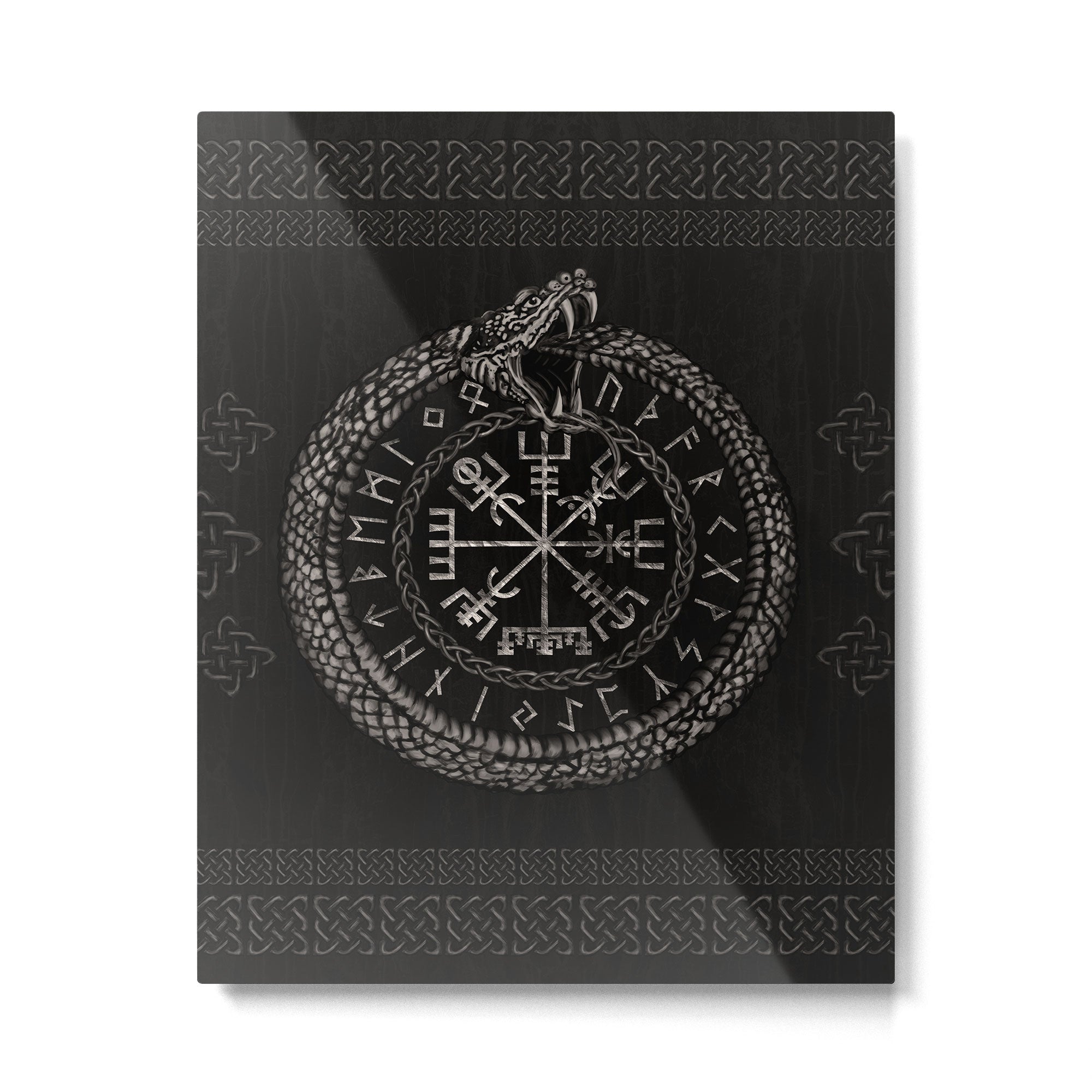 Vegvisir with Ouroboros and runes Metal Print Gallery Image 6