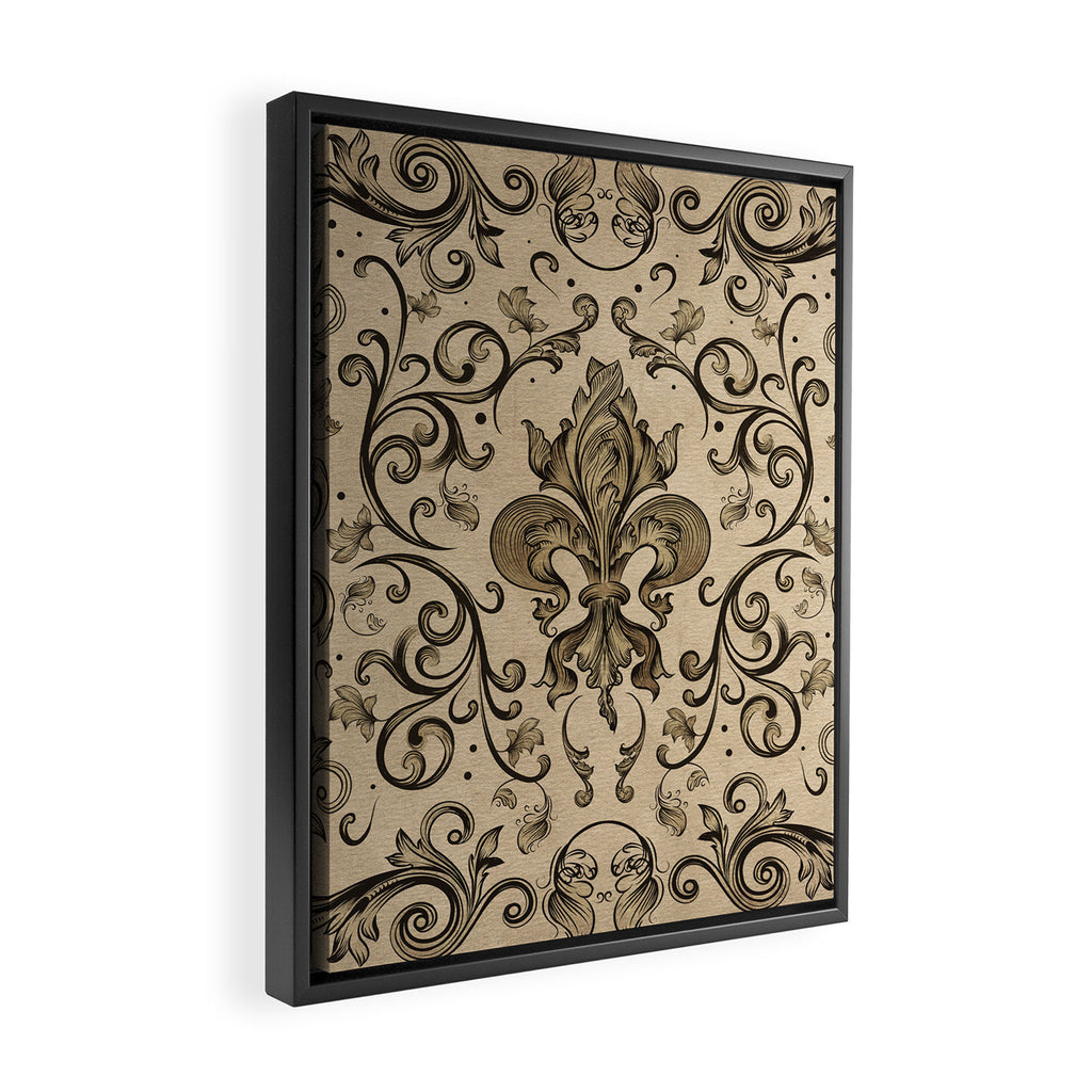 Vintage Fleur-de-lis ornament  Framed Canvas Print Gallery Image 2