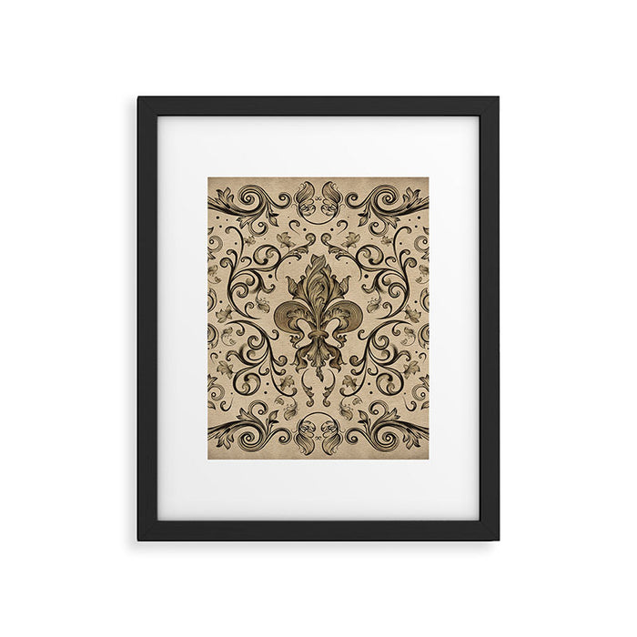 Vintage Fleur-de-lis ornament  Framed Art Print Gallery Image 1