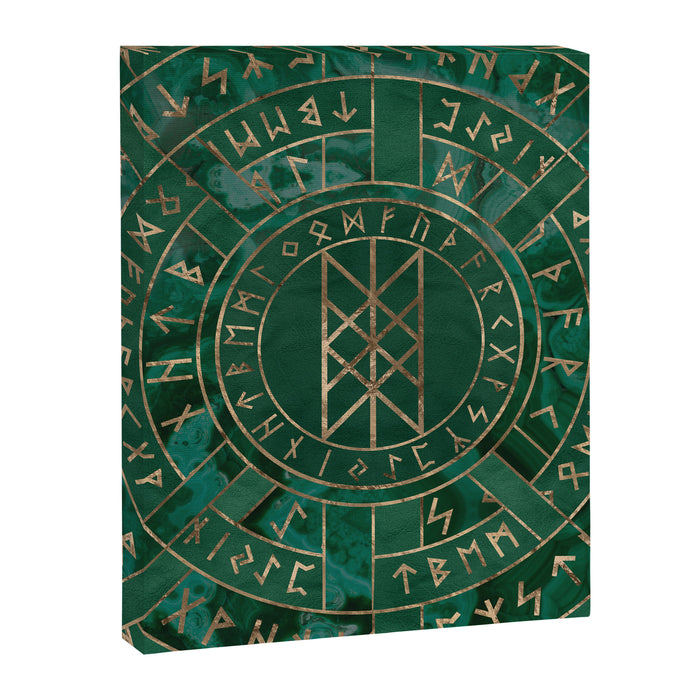Web of Wyrd - Malachite, Leather and Golden texture Canvas Print Gallery Image 1