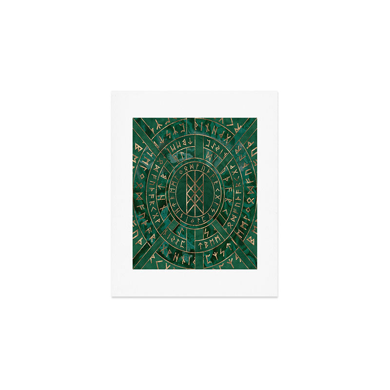 Web of Wyrd - Malachite, Leather and Golden texture Art Print Gallery Image 1