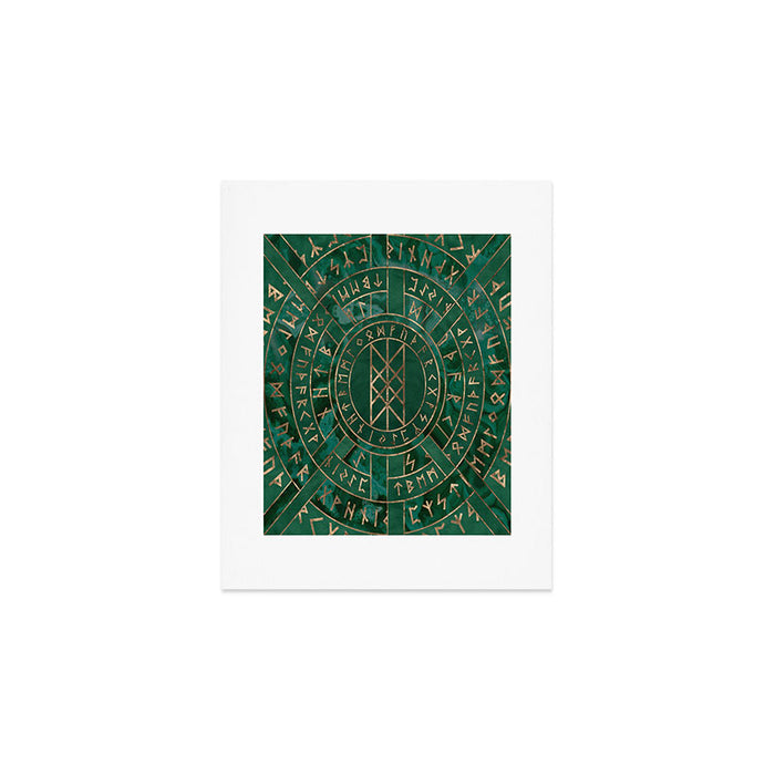 Web of Wyrd - Malachite, Leather and Golden texture Art Print Gallery Image 1