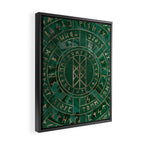 Web of Wyrd - Malachite, Leather and Golden texture Framed Canvas Print Gallery Image 2
