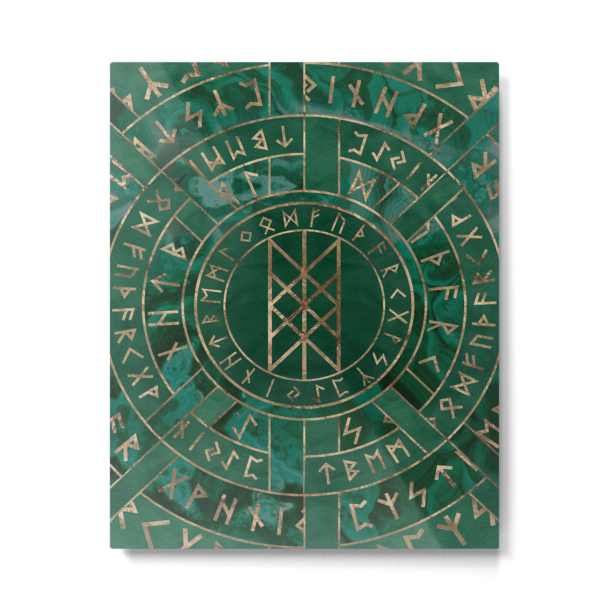 Web of Wyrd - Malachite, Leather and Golden texture Metal Print Gallery Image 6